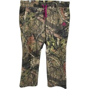 VTG y2k Women's Camo Mossy Oak Break-Up Country Wide Leg Fleece Sweatpants Sz L